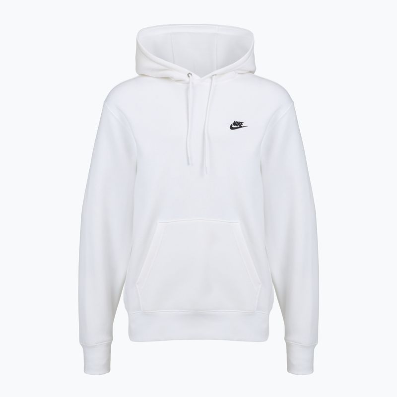 Men's sweatshirt Nike Club Pullover Hoodie white/white/black 7