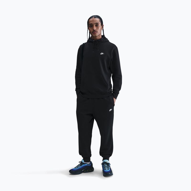 Men's sweatshirt Nike Club Pullover Hoodie black/black/white 2