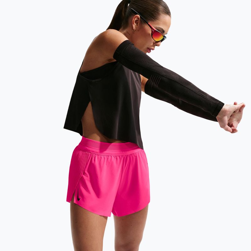 Women's running shorts Nike AeroSwift Dri-Fit ADV Mid-Rise 3" hyper pink/black 4