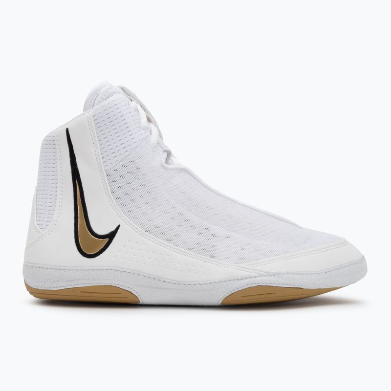 Nike Inflict 4 wrestling shoe white/metallic gold/photon dust/black 2