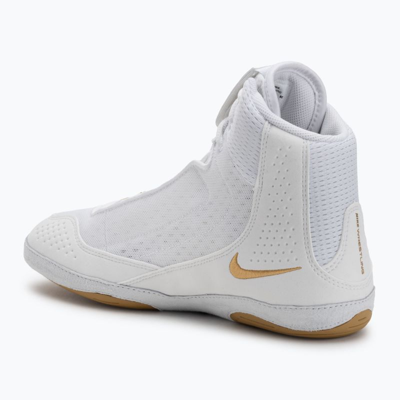 Nike Inflict 4 wrestling shoe white/metallic gold/photon dust/black 3