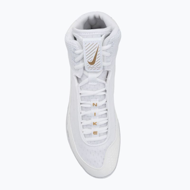 Nike Inflict 4 wrestling shoe white/metallic gold/photon dust/black 5