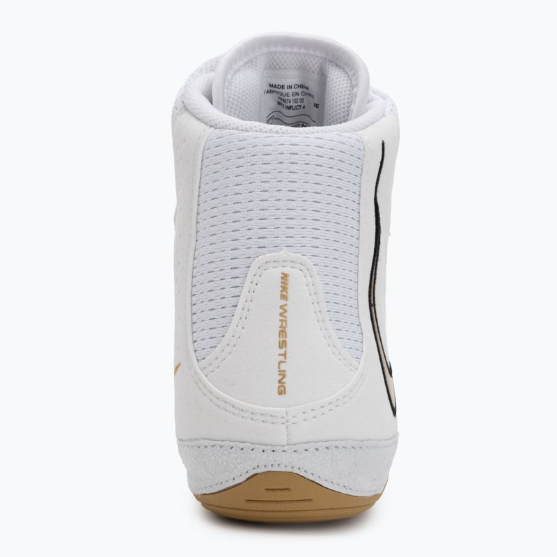 Nike Inflict 4 wrestling shoe white/metallic gold/photon dust/black 6