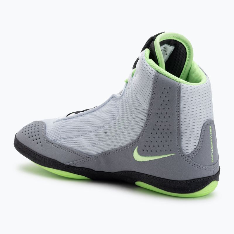 Nike Inflict 4 football wrestling shoes grey/lime blast/anthracite/white 3
