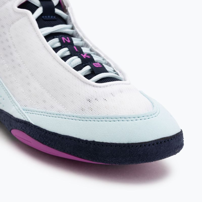 Nike Inflict 4 wrestling shoe white/hyper violet/glacier blue/obsidian 7