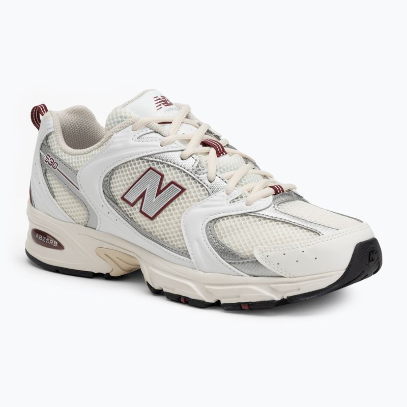 New Balance 530's sea salt/mercury red shoes