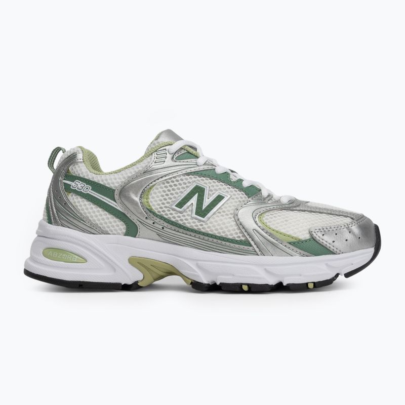 New Balance 530's silver metallic/mallard green shoes 2