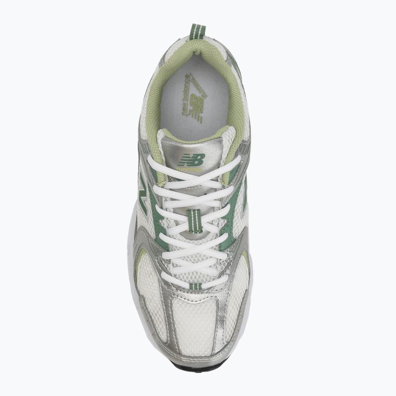 New Balance 530's silver metallic/mallard green shoes 5