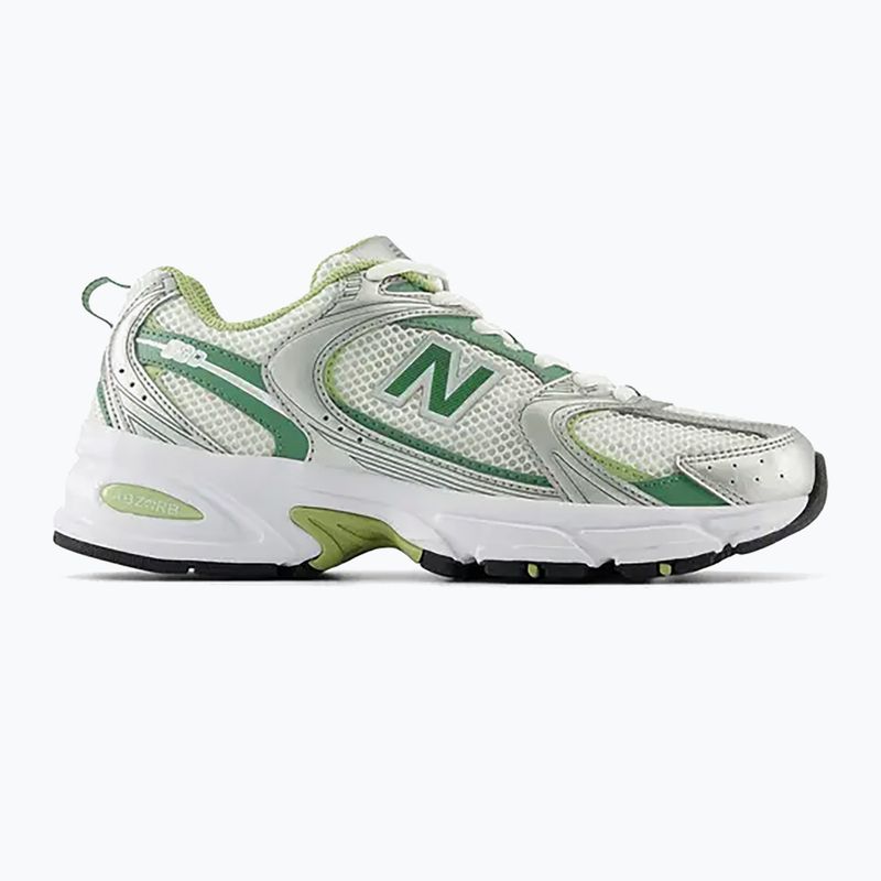 New Balance 530's silver metallic/mallard green shoes 2