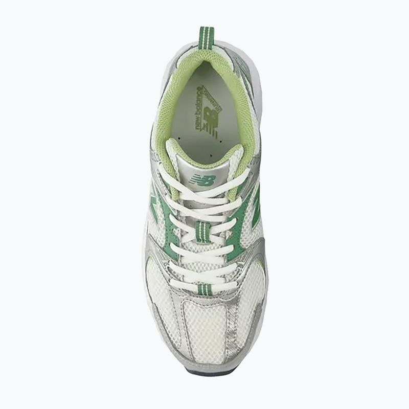 New Balance 530's silver metallic/mallard green shoes 5
