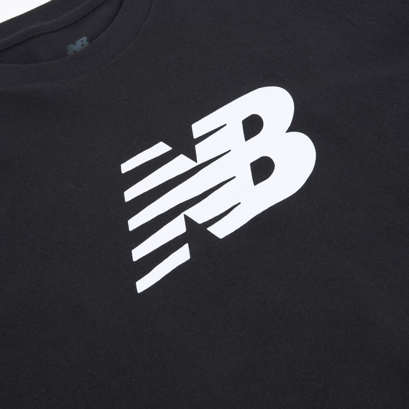Women's T-shirt New Balance Sport Jersey Relaxed Logo black/white 3