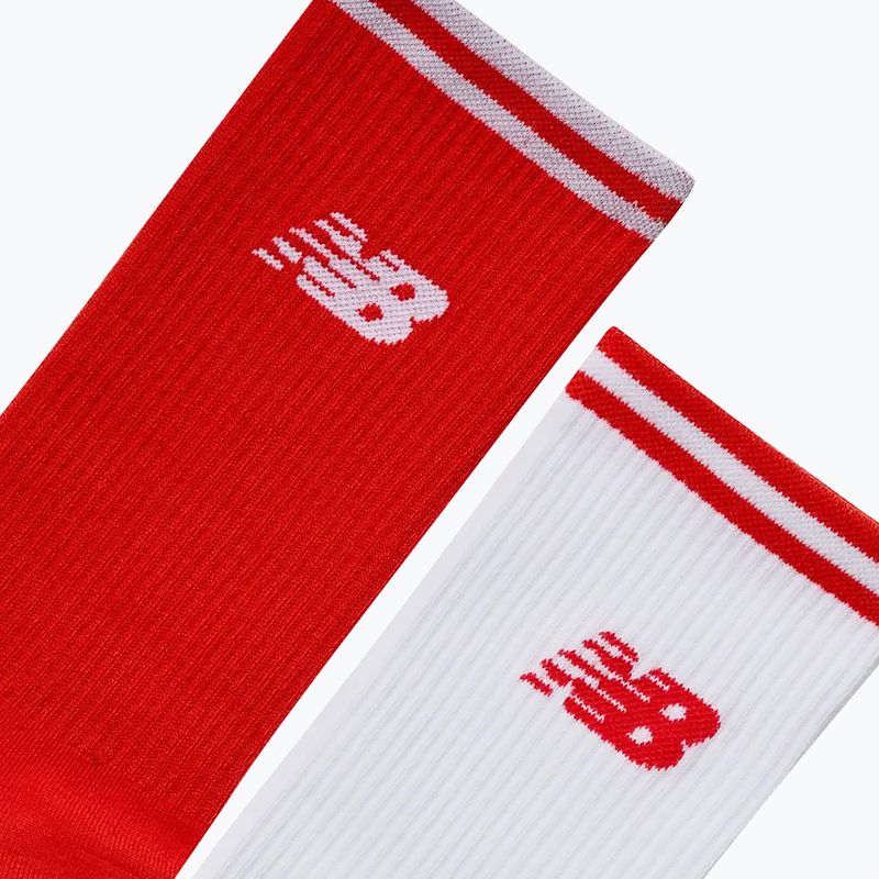 New Balance Running Stripe Midcalf socks 2 pairs red/white 2