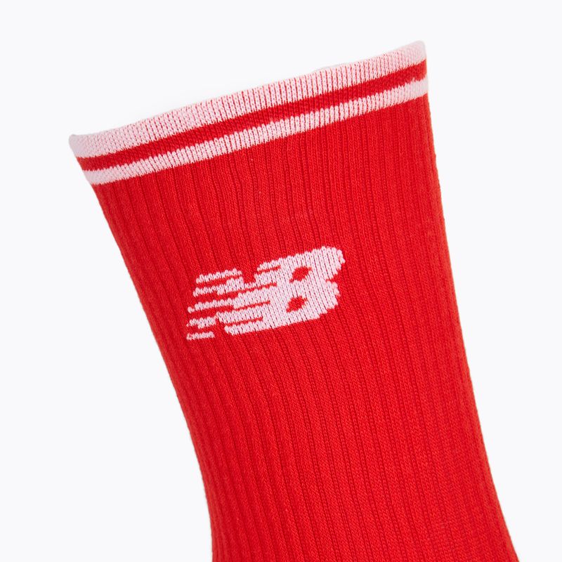 New Balance Running Stripe Midcalf socks 2 pairs red/white 3