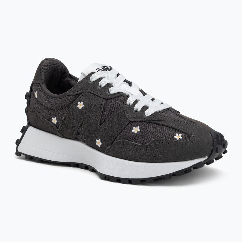 New Balance women's shoes 327's V1 black cement/white