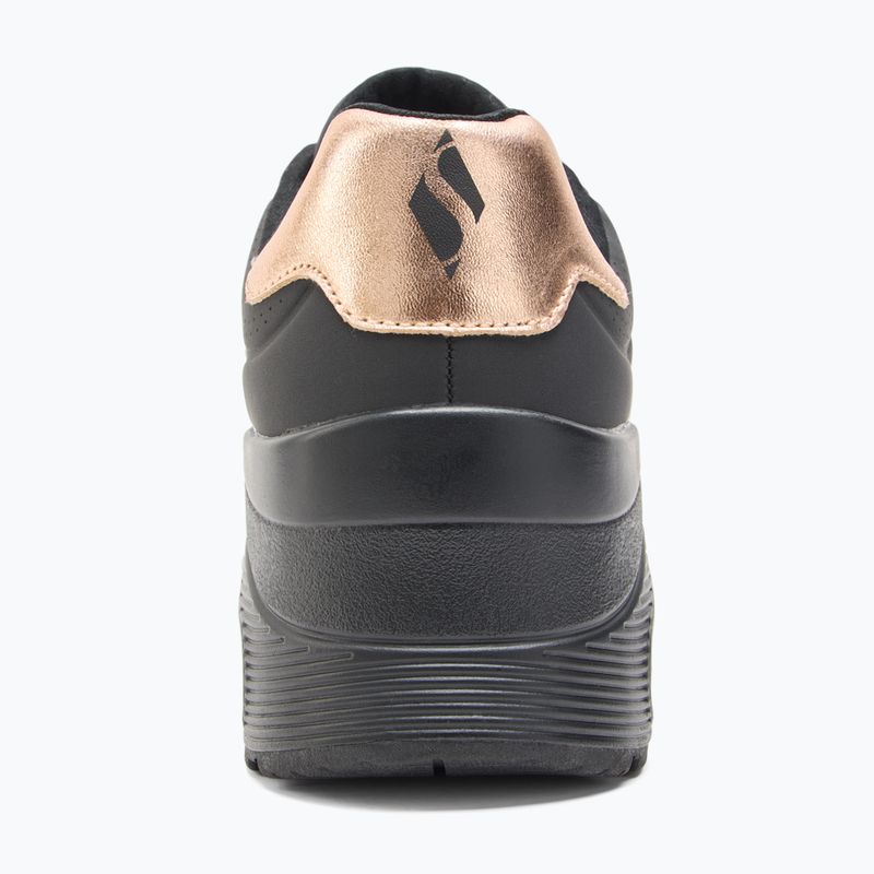 SKECHERS women's shoes Uno Wedge Hi Steps black/rose gold 6