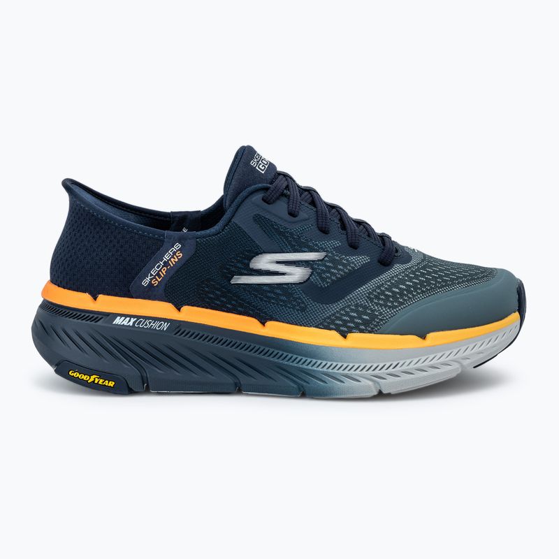 SKECHERS men's Max Cushioning Premier 2.0 navy/orange shoes 2