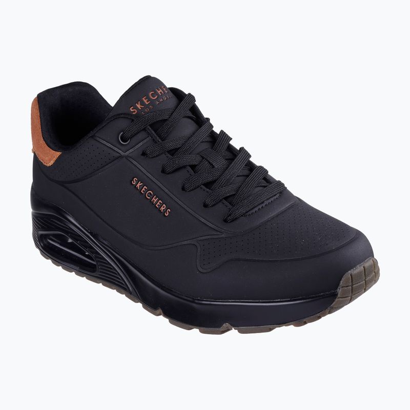 SKECHERS Uno Suited On Air men's shoes black/chestnut 8