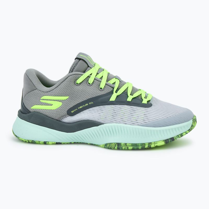 SKECHERS SKX Nexus men's basketball shoes charcoal/green 2