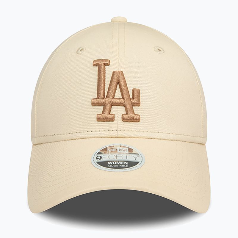 Women's baseball cap New Era Wmns Le 940 La Dodgers light beige 3