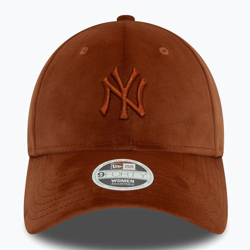 Women's New Era Velour Midi 9FORTY New York Yankees brown baseball cap 3