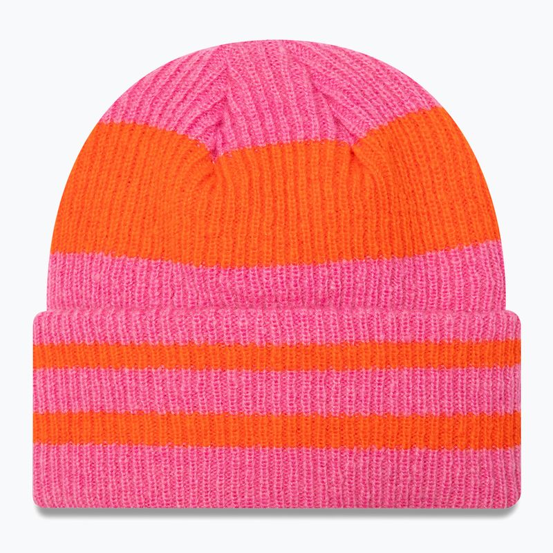 Women's winter beanie New Era Stripe Cuff Knit Beanie pastel pink 2