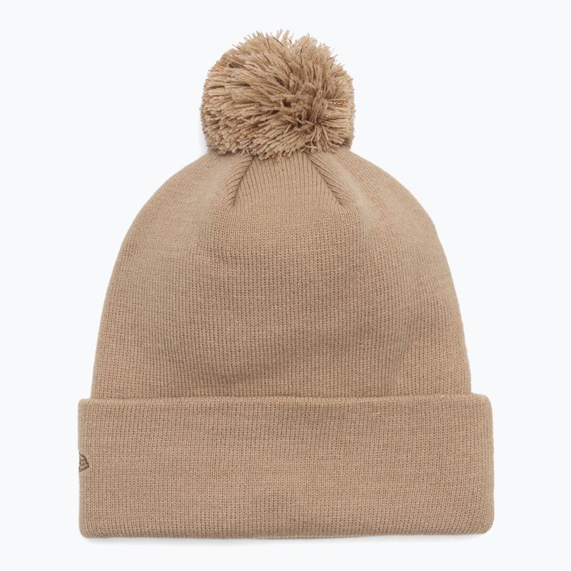 Women's New Era Metallic Bobble Knit Beanie New York Yankees beige 2