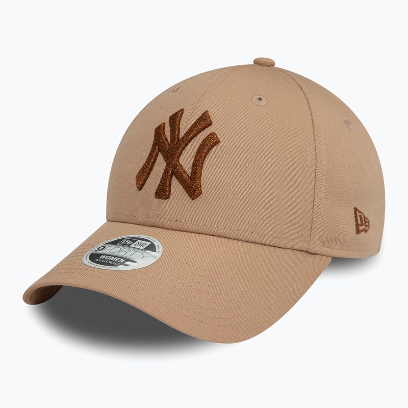Women's New Era Metallic 9FORTY New York Yankees baseball cap beige 2