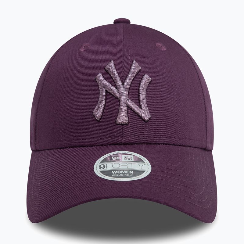Women's New Era Metallic 9FORTY New York Yankees baseball cap dark purple 3