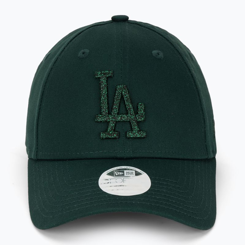 Women's New Era Metallic 9FORTY Los Angeles Dodgers dark green baseball cap 2