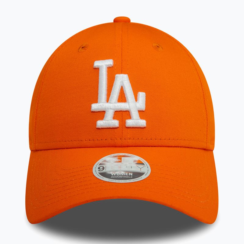 Women's New Era League Essential 9FORTY Los Angeles Dodgers orange baseball cap 3