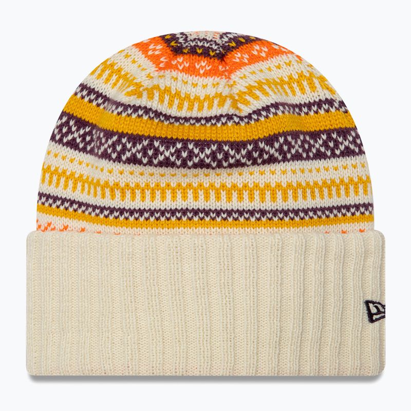 Women's winter beanie New Era Rail Isle Cuff Knit Beanie light beige