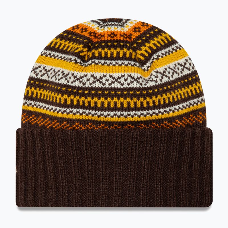 Women's winter beanie New Era Rail Isle Cuff Knit Beanie dark brown