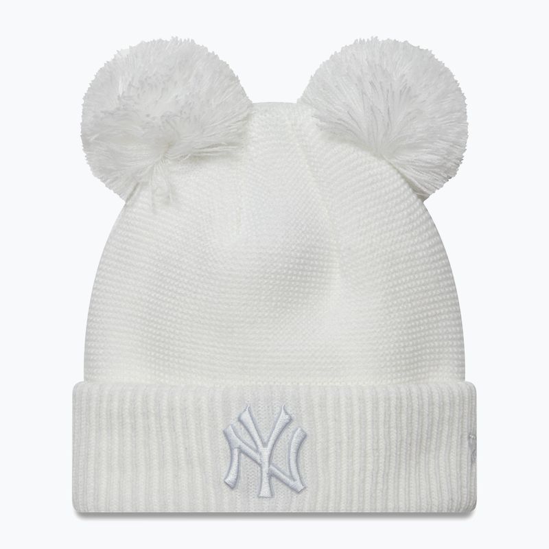 Women's winter beanie New Era Double Pom Knit Beanie New York Yankees white