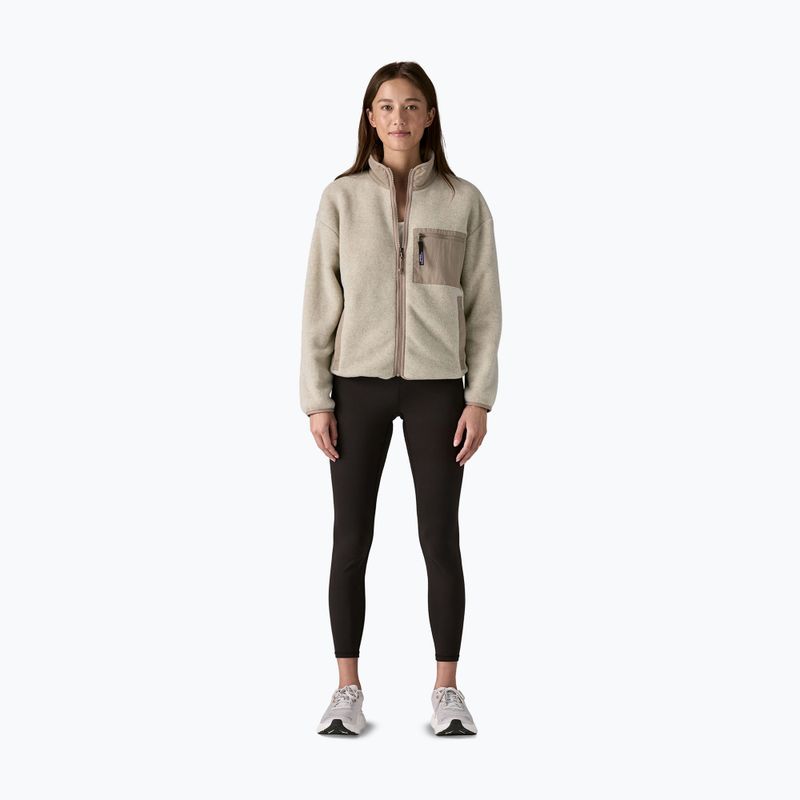 Patagonia women's fleece sweatshirt Synch oatmeal heather w/seabird grey 2