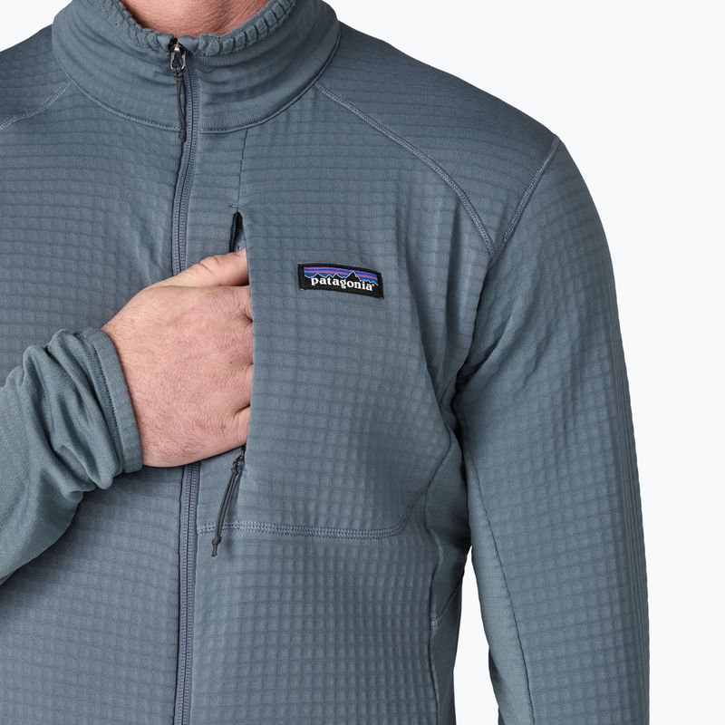Men's Patagonia R1 Hybrid utility blue fleece sweatshirt 7