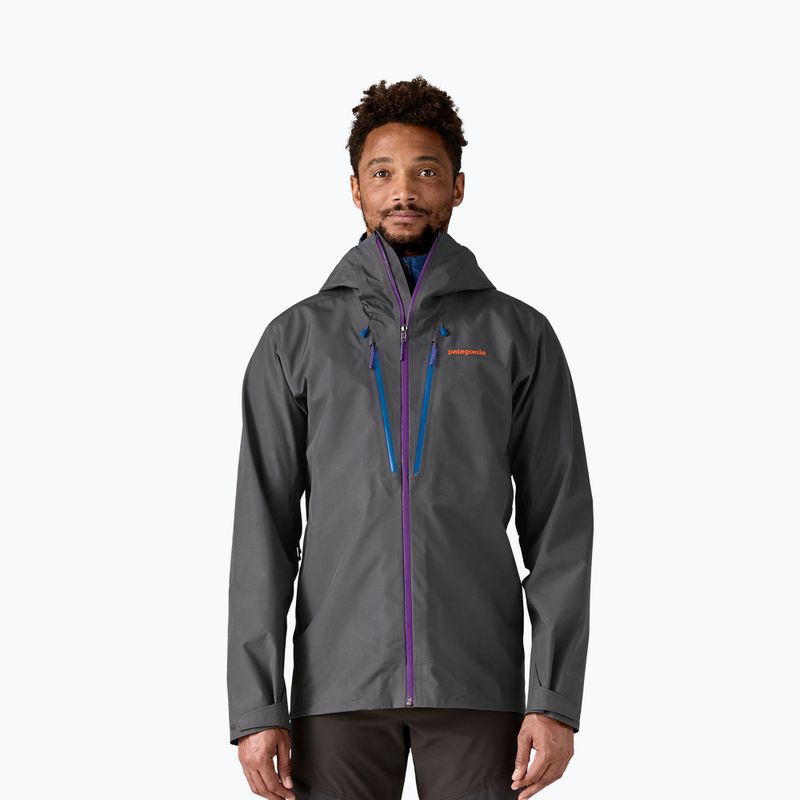 Patagonia men's Triolet forge grey w / p6 blue rain jacket