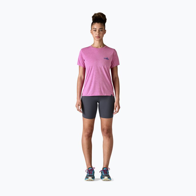 Women's T-shirt Patagonia Cap Cool Daily Graphic Shirt '73 skyline / brisk purple x-dye 2