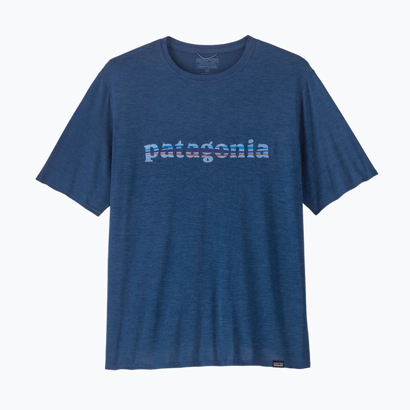 Men's T-shirt Patagonia Cap Cool Daily Graphic Shirt '73 text logo / clement blue x-dye 4