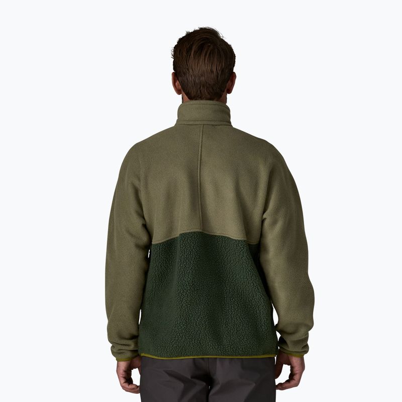 Men's trekking sweatshirt Patagonia Retro Pile 1 / 2 Snap P / O old growth green 3