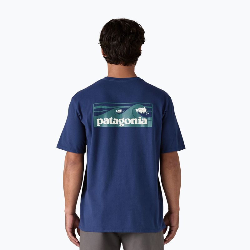Men's Patagonia Boardshort Logo Pocket T-shirt Responsibili clement blue 2