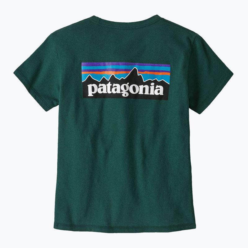 Women's Patagonia P-6 Logo Responsibili-Tee cascade green 4