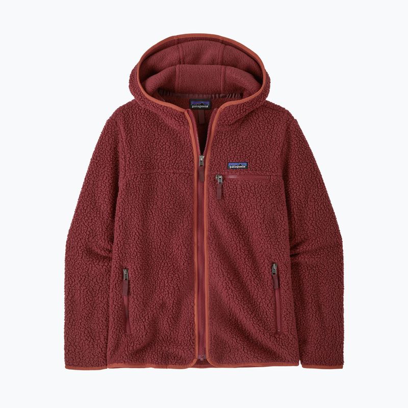 Women's Patagonia Retro Pile Hoody fleece sweatshirt sequoia red