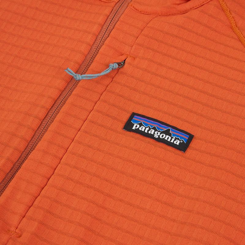 Men's fleece sweatshirt Patagonia R1 Hybrid coal orange 3