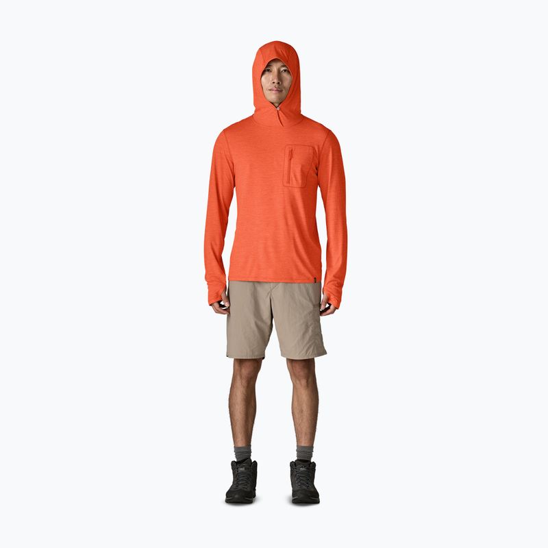 Men's sweatshirt Patagonia Capilene Cool Sun Hoody coal orange/light coal orange x-dye 2