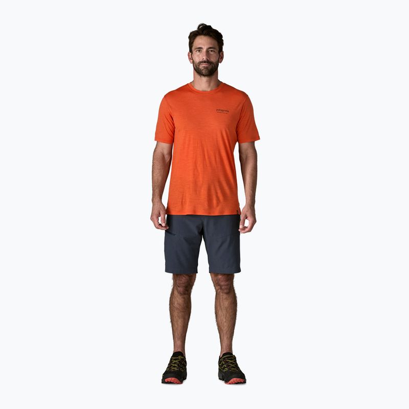 Men's T-shirt Patagonia Cap Cool Merino Blend Graphic Shirt heritage header/coal orange 4