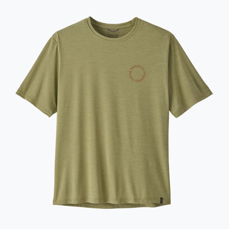 Men's trekking shirt Patagonia Cap Cool Daily Shirt - Spoke Stencil gumtree green - light gumtree green x-dye