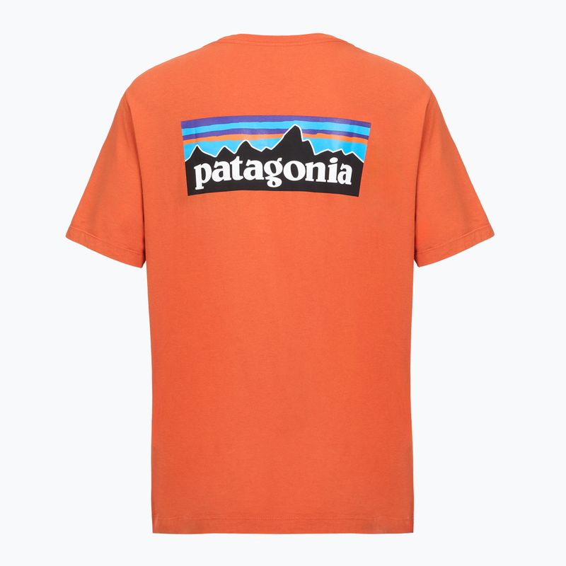 Men's T-shirt Patagonia P-6 Logo coal orange 2