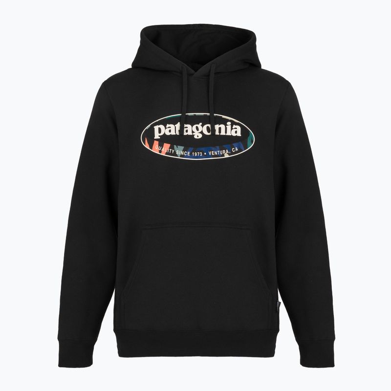 Men's sweatshirt Patagonia '95 Oval Logo Uprisal Hoody Black: Kaleido