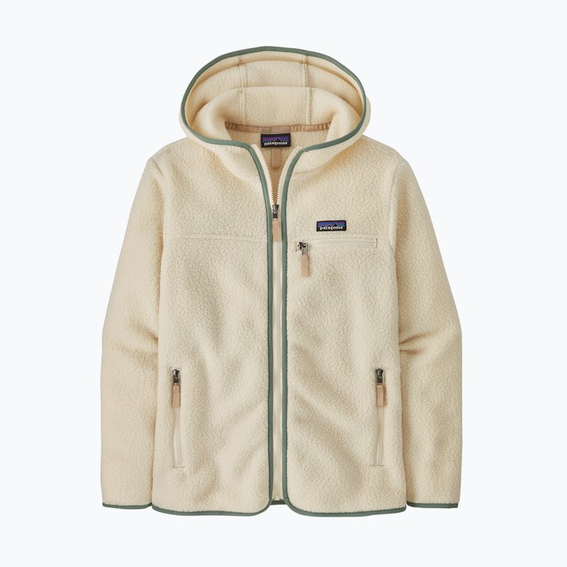Women's fleece sweatshirt Patagonia Retro Pile Hoody natural w/ellwood green 4