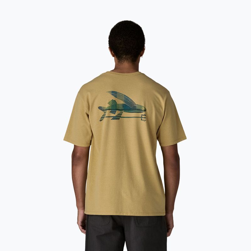 Men's T-shirt Patagonia Flying Fish Responsibili Tee limestone yellow/heritage fitz 3
